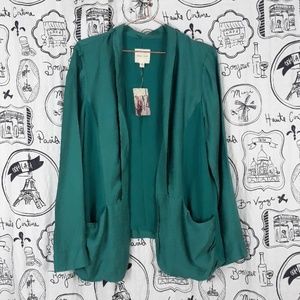 Silence and Noise Green Open Blazer NEW Large